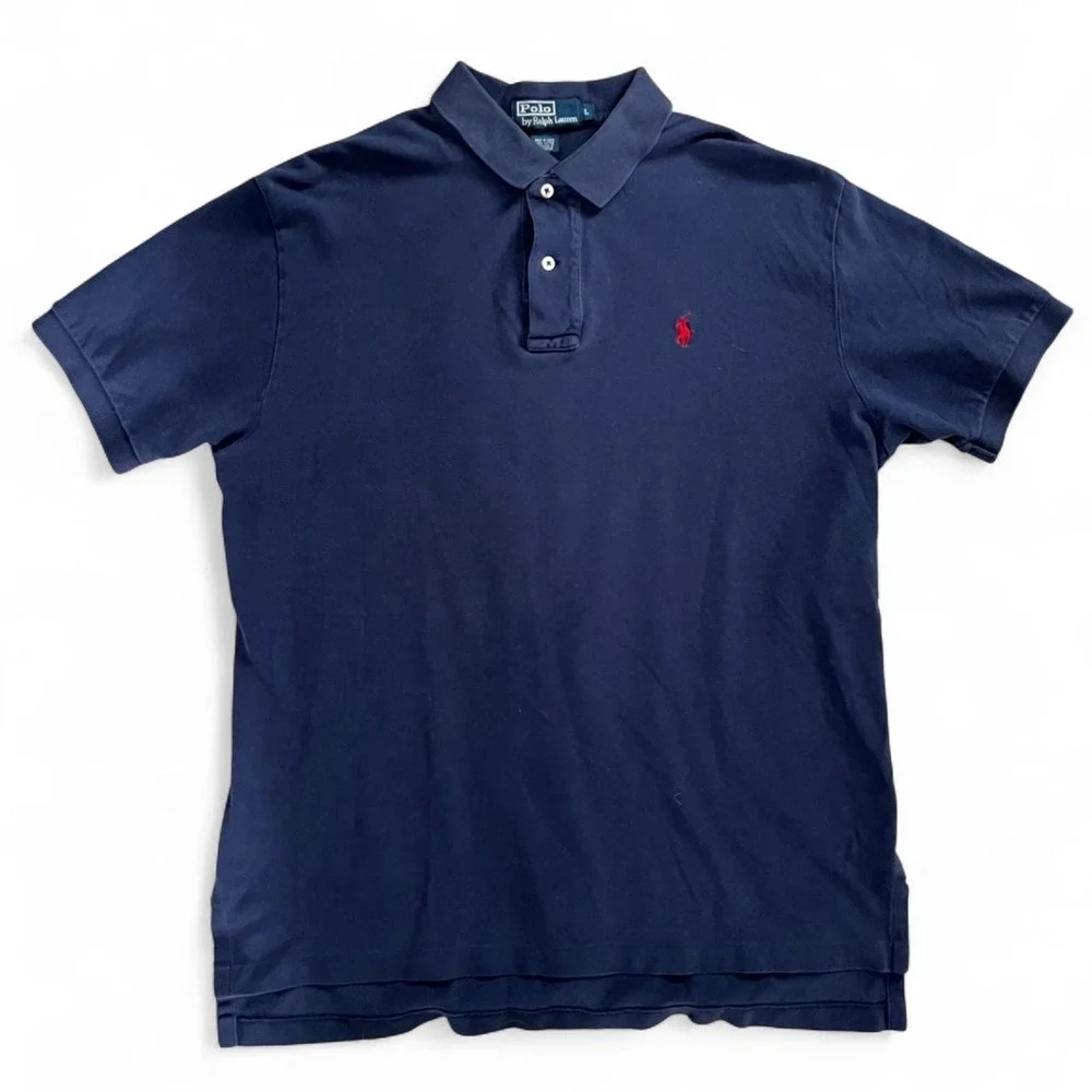 Polo by Ralph Lauren Men's Classic Fit Polo Shirt – Navy Blue, Size Large - Picture 1 of 2